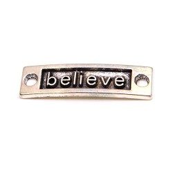 Конектор "believe", 9х15 мм, металевий, колір сталевий