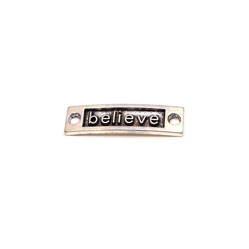 Коннектор "believe", 9х15 мм, металлический, цвет стальной