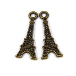 Підвіска Ейфелева вежа плоска, 12х30мм, бронзова